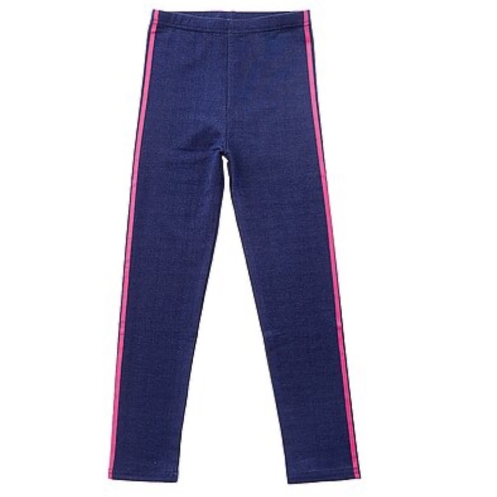 Appaman Leggings in Navy Blue Heather with Side Stripes